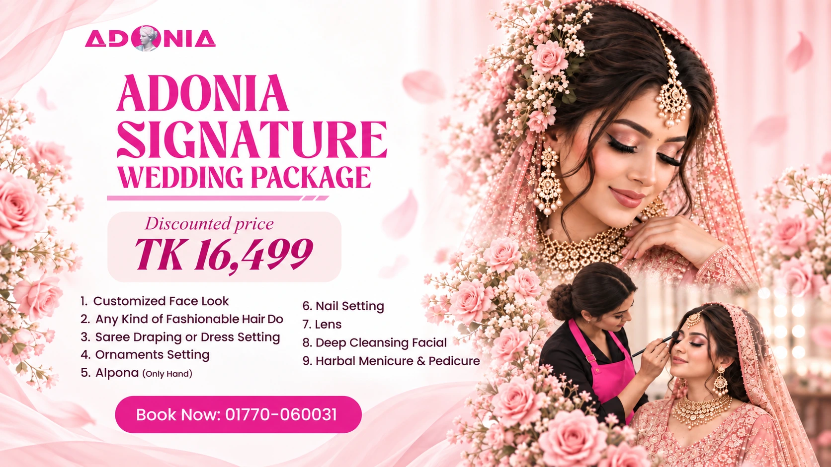 ADONIA Signature Wedding Package – Bridal Beauty at Tk 16,499